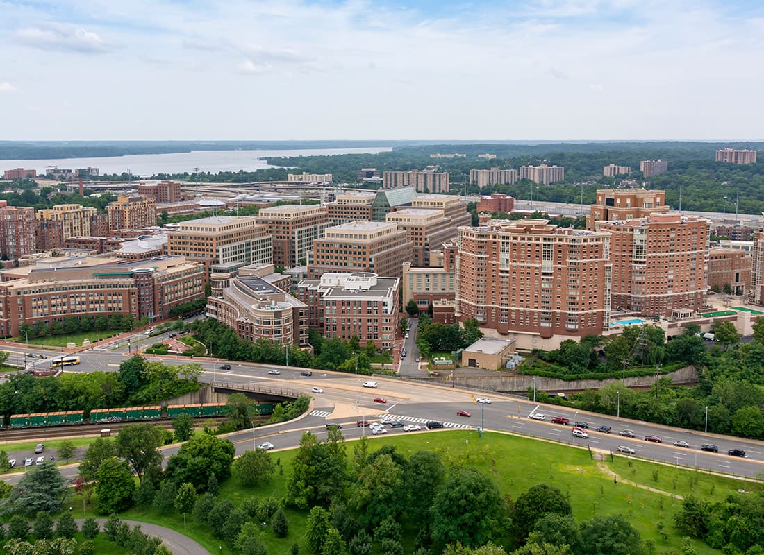 Alexandria, VA - Aerial View of Alexandria, VAand Surrounding Areas as Seen From the Top of the George Washington Masonic Temple